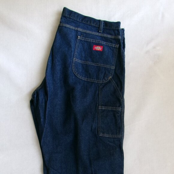 NWT Dickies Men's Jeans‎ 44x30 Dark Wash with Embroidered Toyota Symbol - Picture 1 of 4